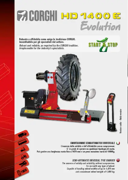 CORGHI HD1400E-EVO – TRUCK TYRE CHANGER
