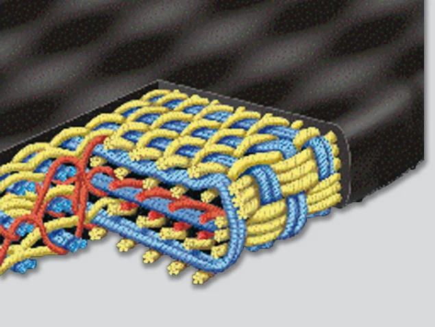 Fabric-reinforced conveyor belts