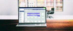 Bild von einem Laptop mit der REMA-Gomocha CCube Software auf dem Display